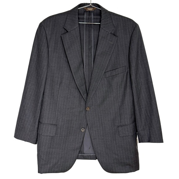 Paul Stuart Wool Pinstripe Blazer Mens 46-40 Regular Gray...